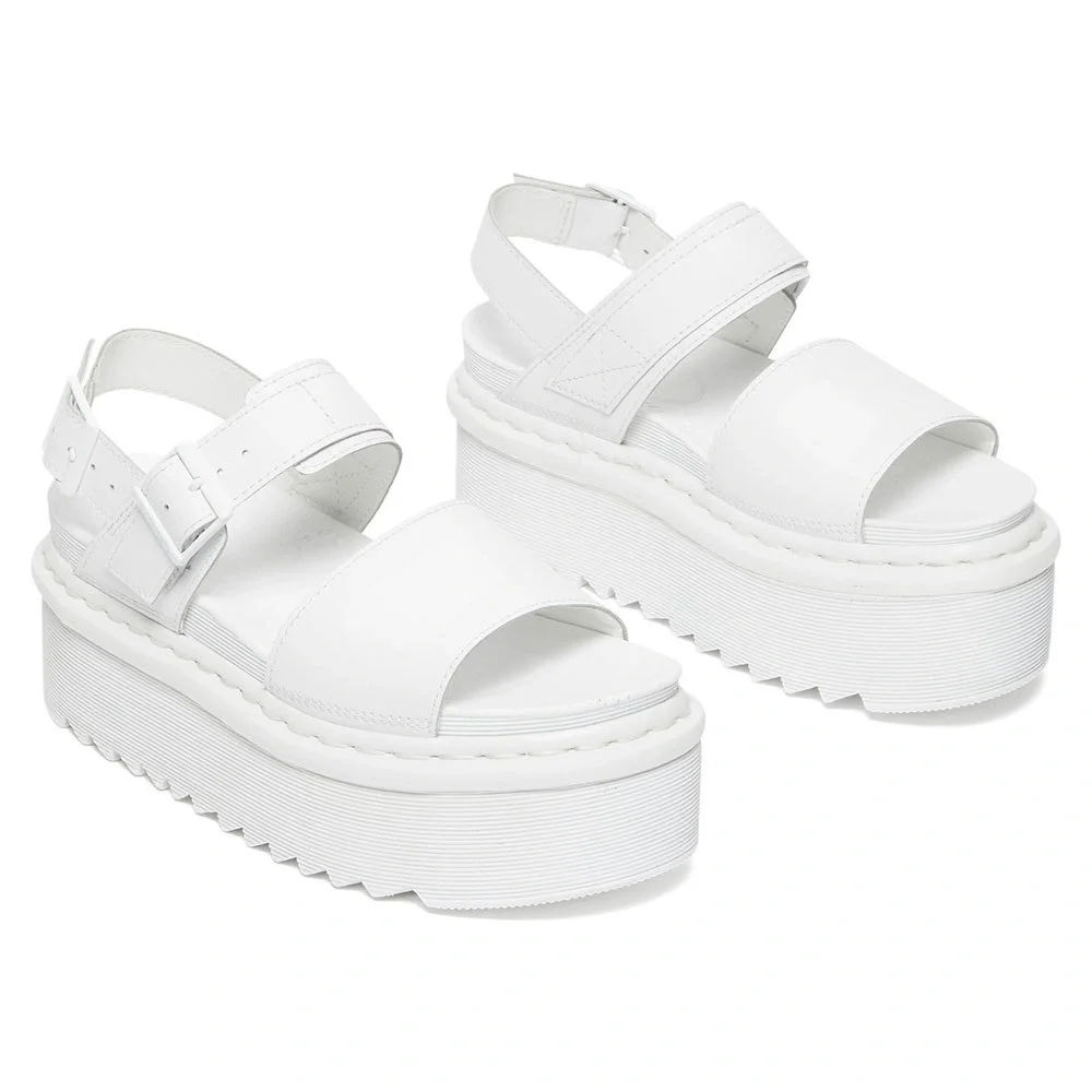 Dr. Martens White Platform Sandals